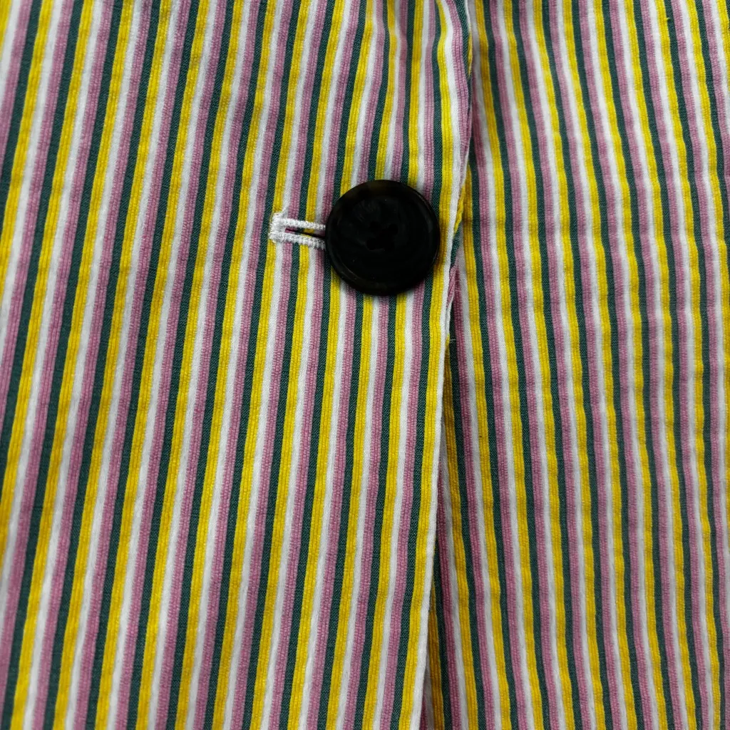 J. Crew Parke Classic Blazer Seersucker Pink Green Yellow Stripe Women’s Size 8‎ - Image 4
