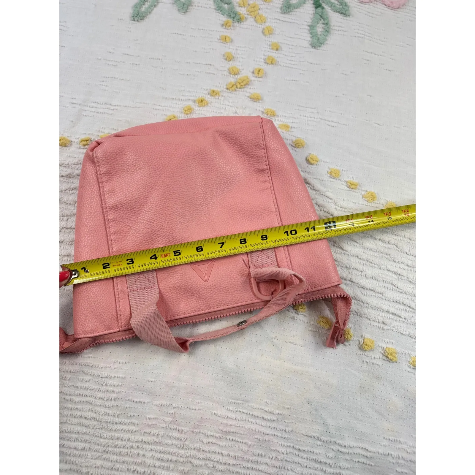 Reebok Mini Tote Bag Purse Salmon Pink Faux Leather Small‎ Handbag - Image 9