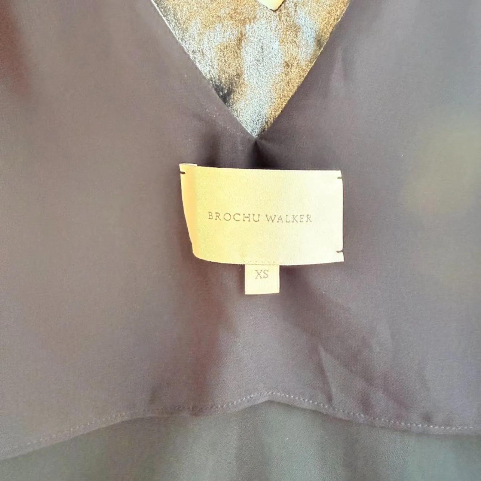 Brochu Walker The Oda Tank Double V Neck Top in Metallic Silver & Black size XS - Image 11