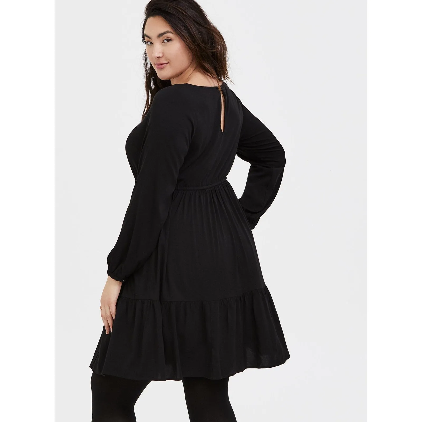 Torrid‎ Womens Dress Sz 4 4X 26 Black Mini Challis Skater Stretch - Image 3