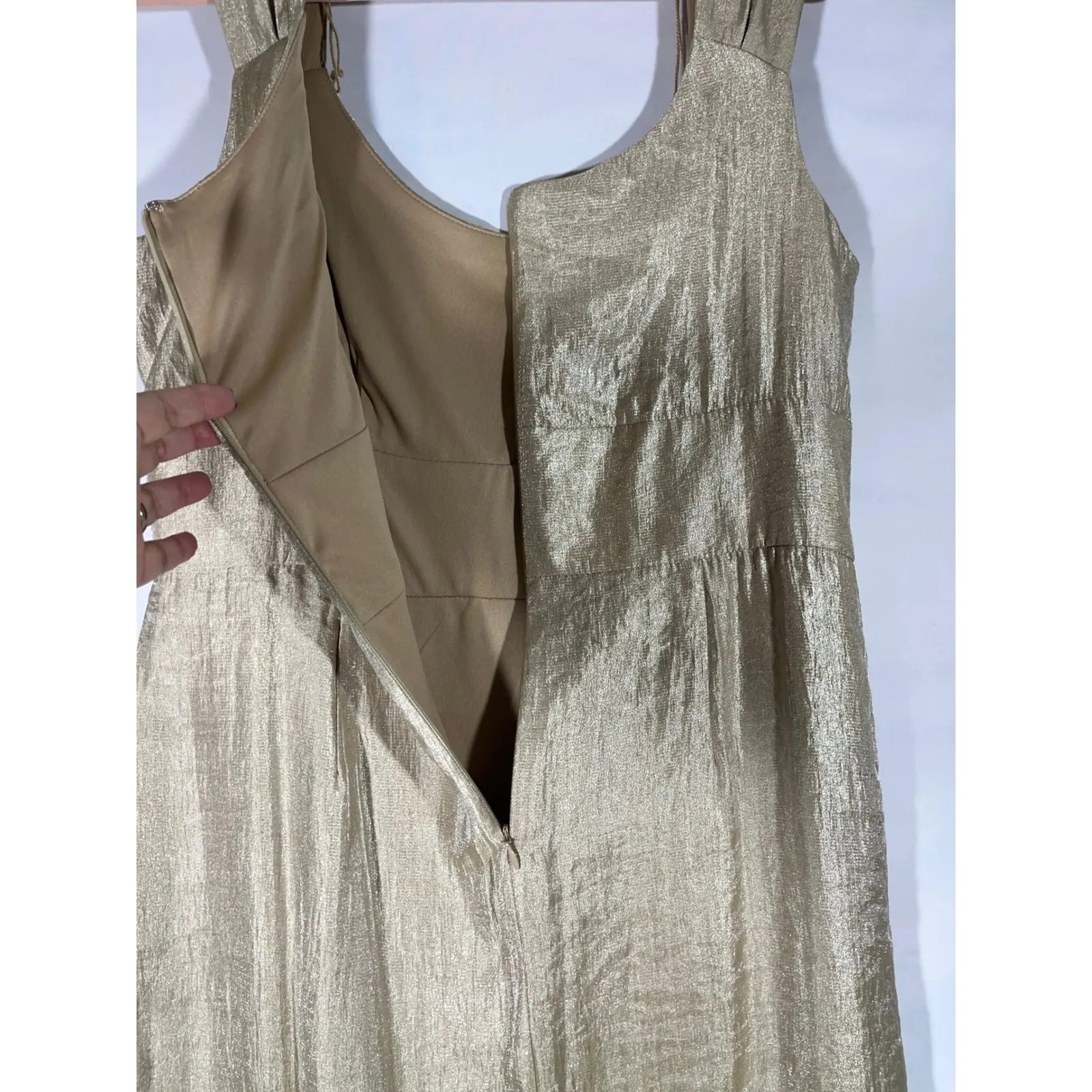 LONDON STYLE Women Sheath Dress Shimmer Cocktail Party Formal Gold Metallic 16 - Image 5