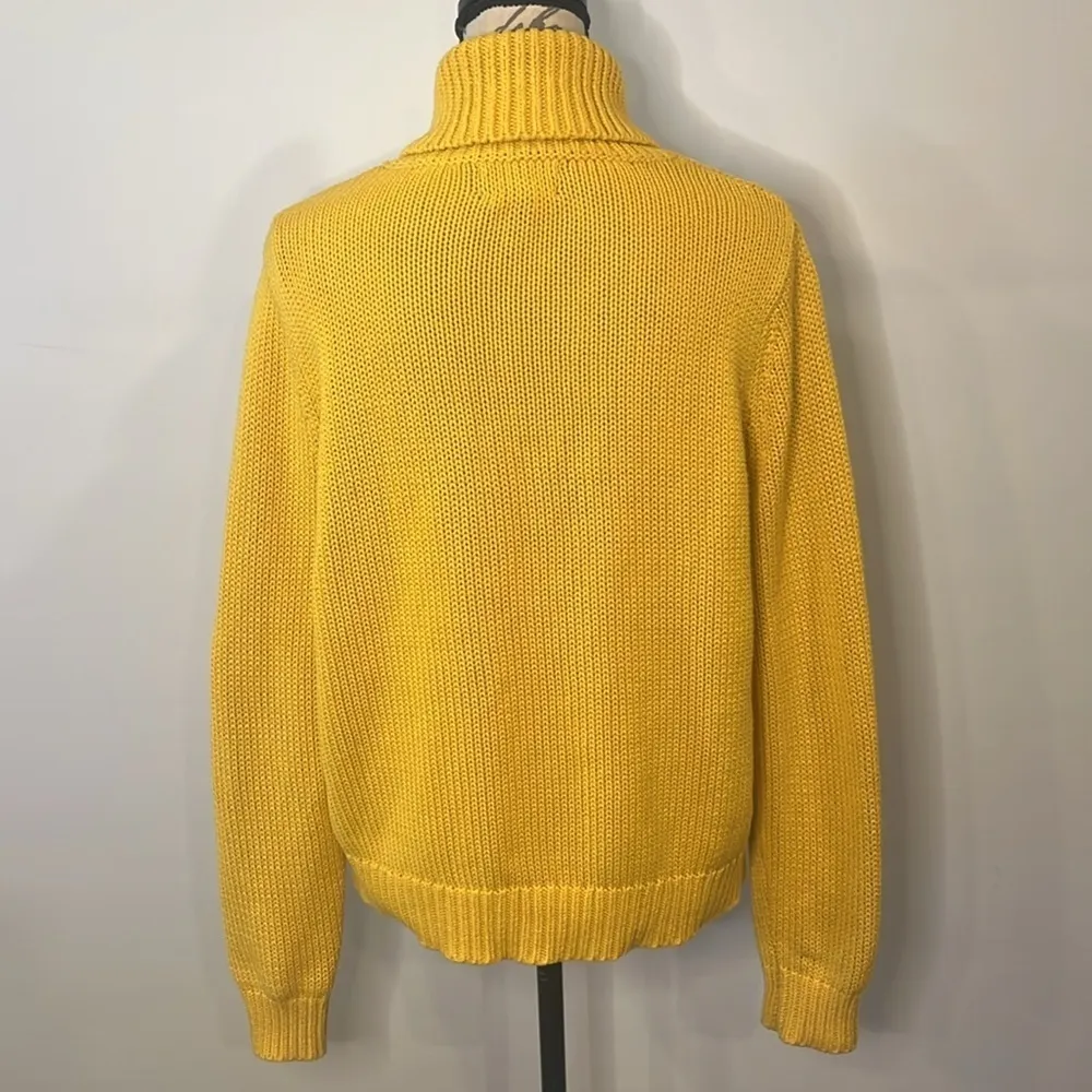 Lands’ End Drifter cotton cable turtleneck sweater L - Image 3