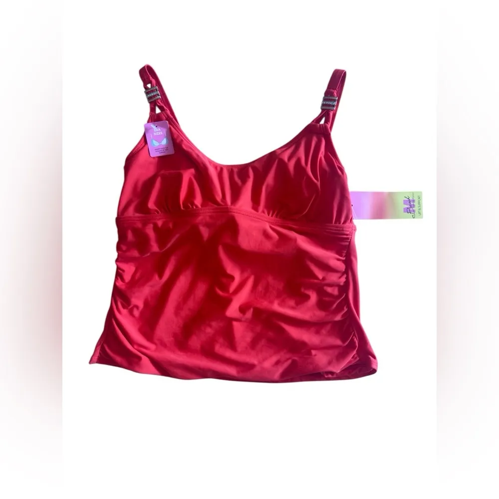 MAIDENFORM red Tankini Swim Top Size 38C summer pool cruise - Image 3