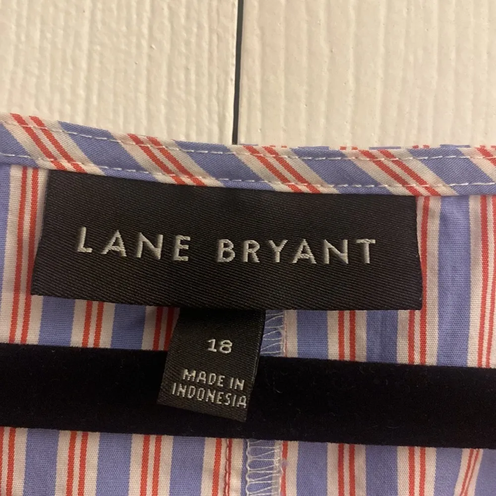 Lane Bryant red blue striped sleeveless peplum‎ top
Size 14/16 - Image 4