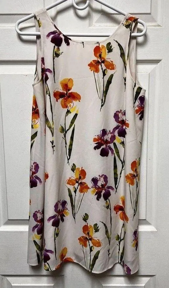 Collective Concepts Size Medium Dress Floral Sleeveless Cream CGO-B - Image 1