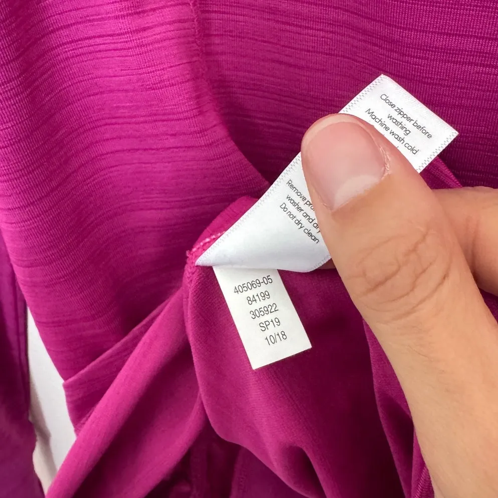 Athleta Pacifica Contoured UPF Long-sleeve Top Vibrant Fuchsia Size Medium - Image 6