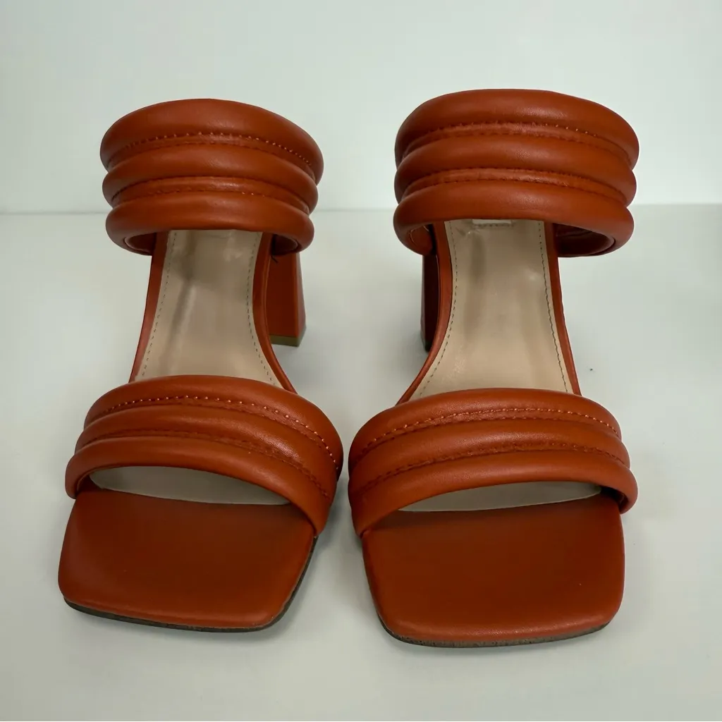 In Box Steve Madden Rust Tahani Block Heel Sandals in Bold Orange Women Size 9 - Image 5