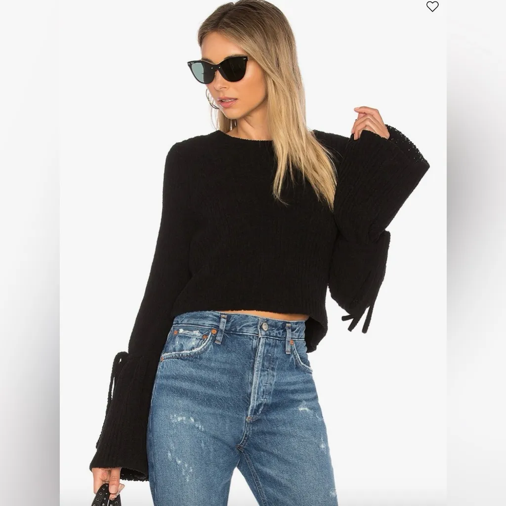 Lovers and Friends Black Bell Sleeve Sweater - Image 2