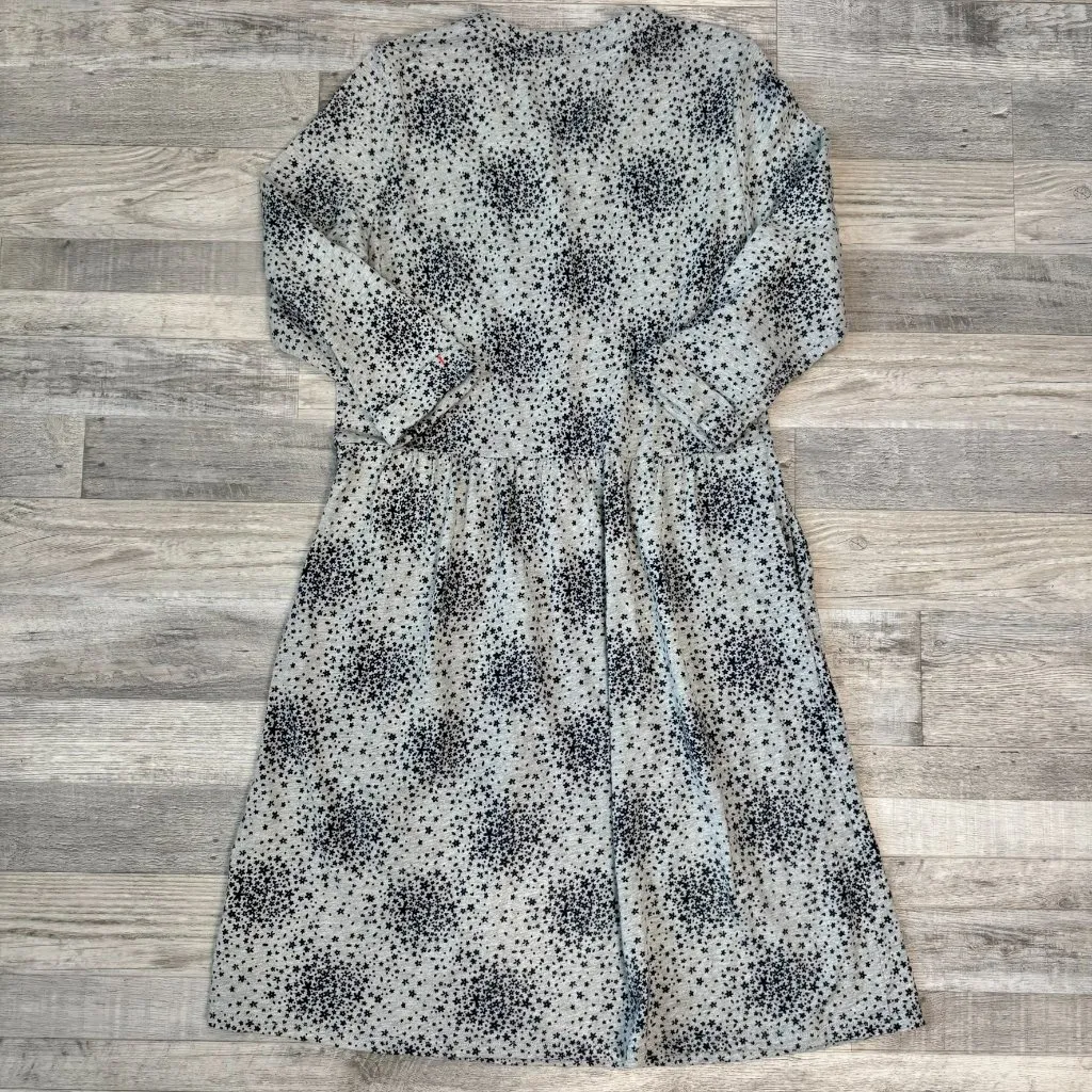Boden Grey Star Print Button Front Dress B47 Gray Size 10 - Image 7