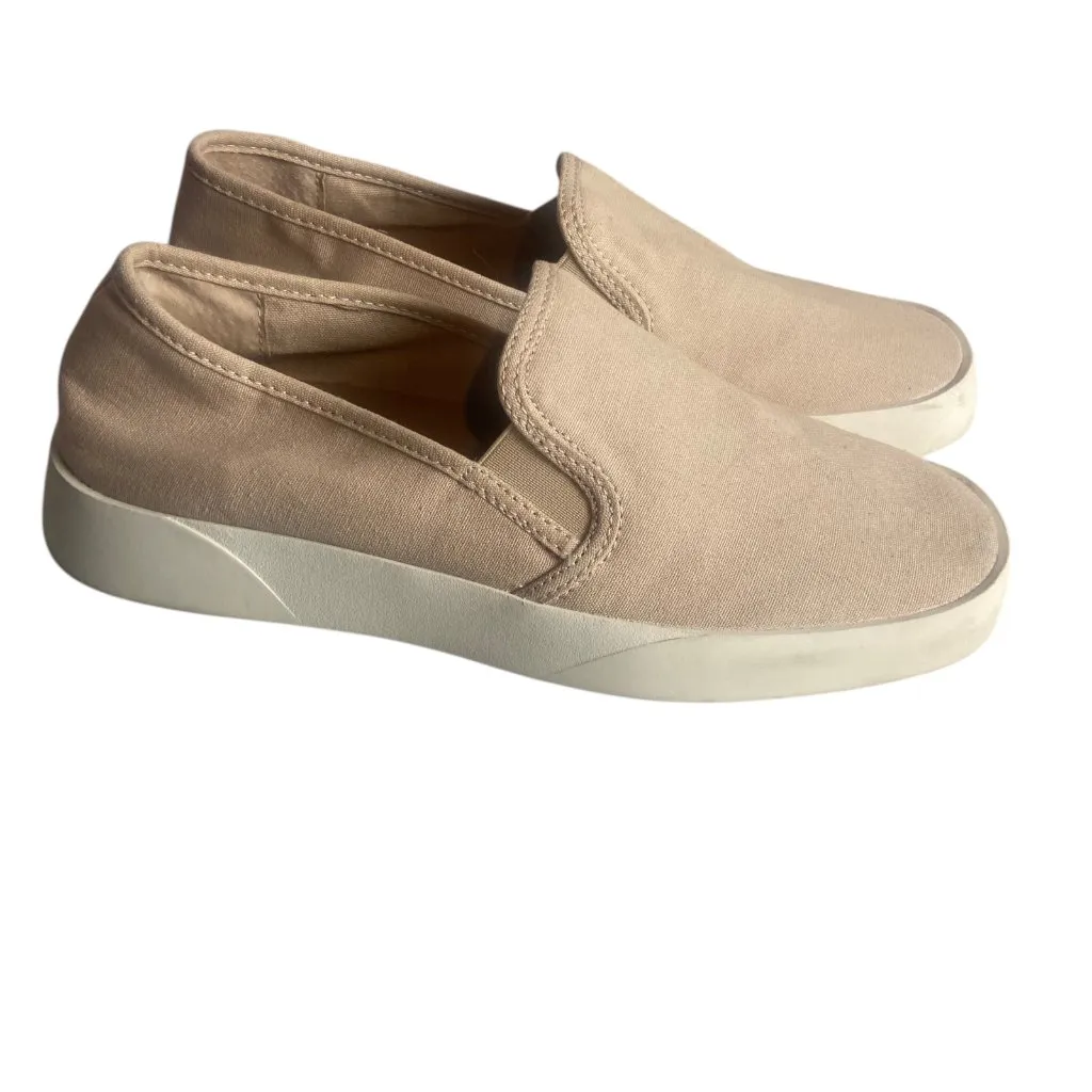 Lucky Brand Shoes Size 9.5 Gimmony Slip On Sneaker Flat Tan Neutral Canvas - Image 7