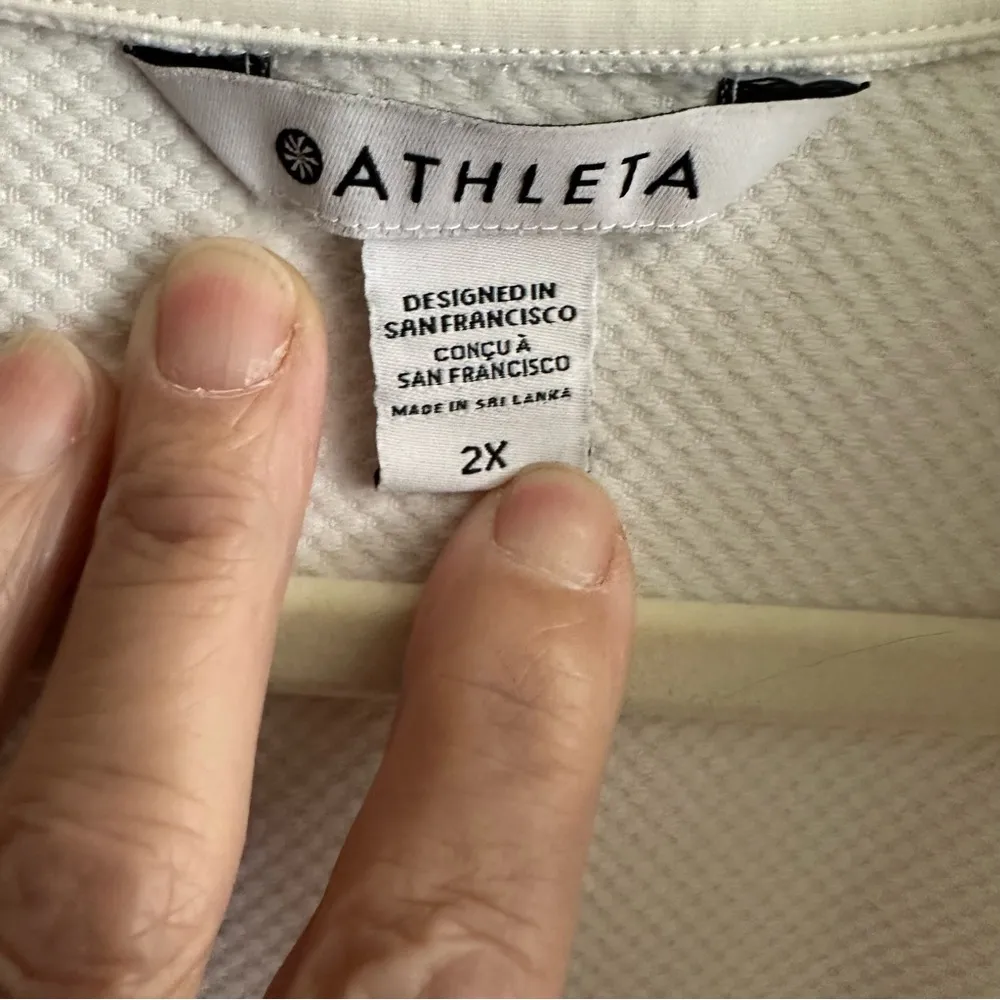Athleta  Whistler Half Zip White Size 2X Athletic Pullover w Thumbholes 983842 - Image 9