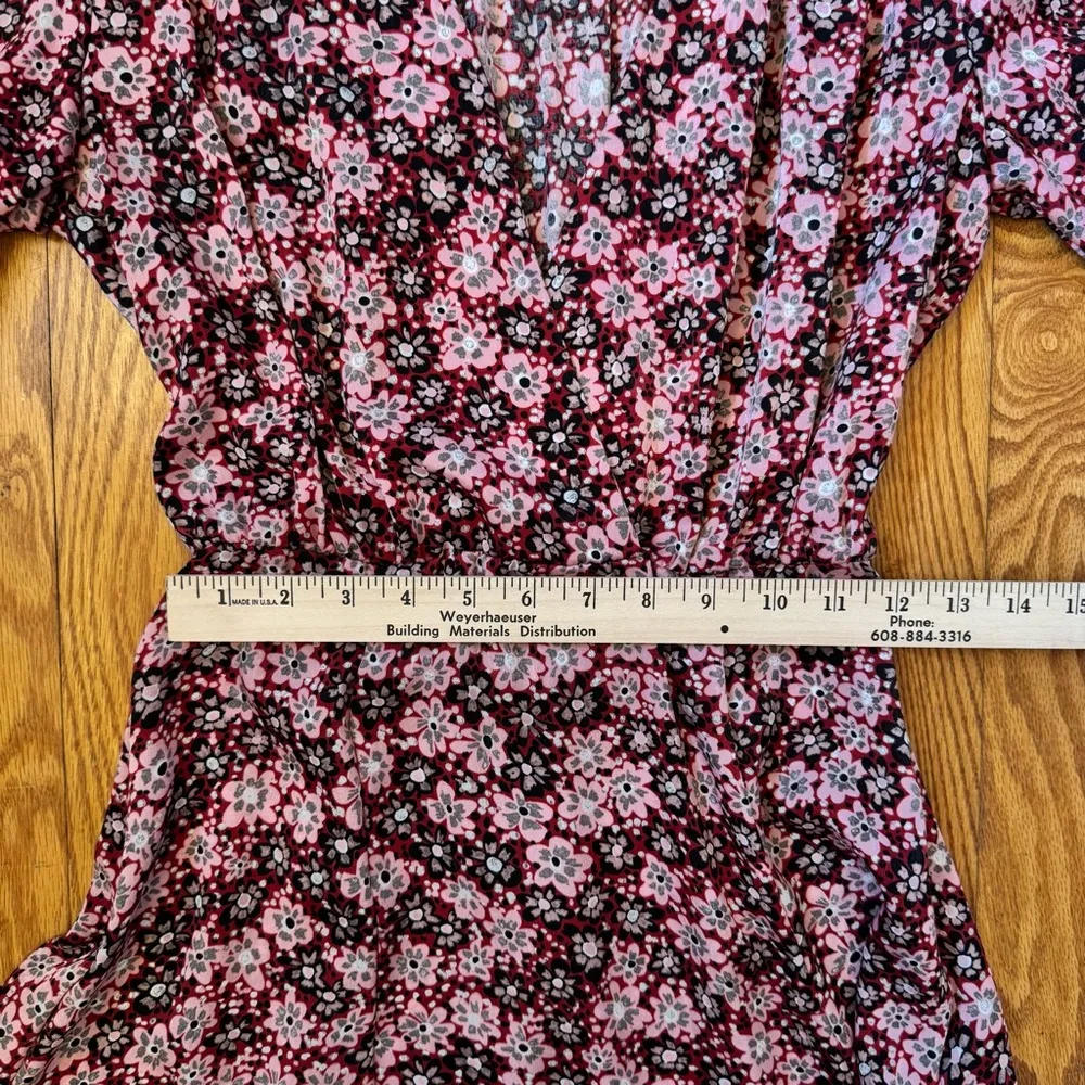 Zara Floral Women’s Tiered Long Sleeve Dress Pink & Red Size XS - Image 12