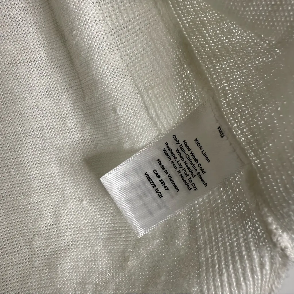 Talbots 100% Linen V-Neck Button Front Cardigan Long Sleeve Size Medium - Image 7