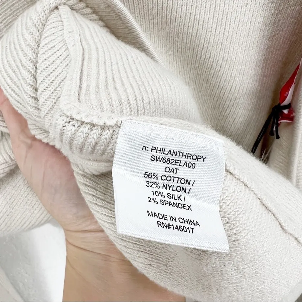 NWT NEW N.PHILANTHROPY Ollie Sweater Cream Twist Back Size Large L Tan - Image 10