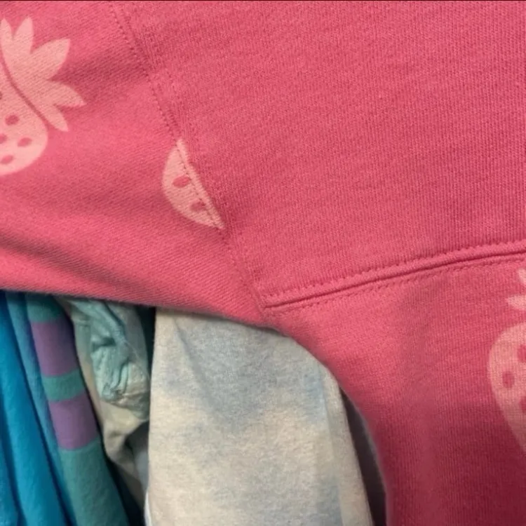 Disney parks pixar Toy Story lotso strawberry bear fuzzy spirit jersey hoodie XL - Image 8