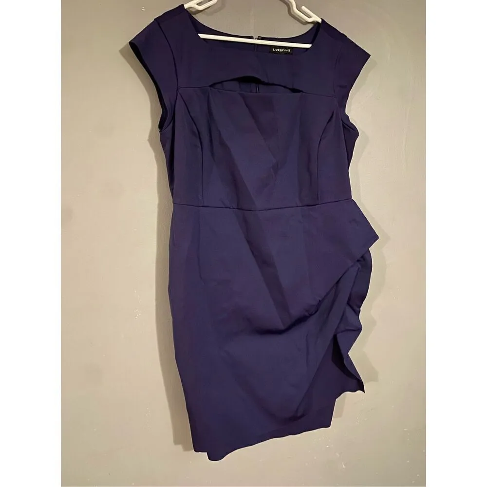 Lane Bryant Navy Ruched Side Cap Sleeveless Dress Size 20 NWOT - Image 3