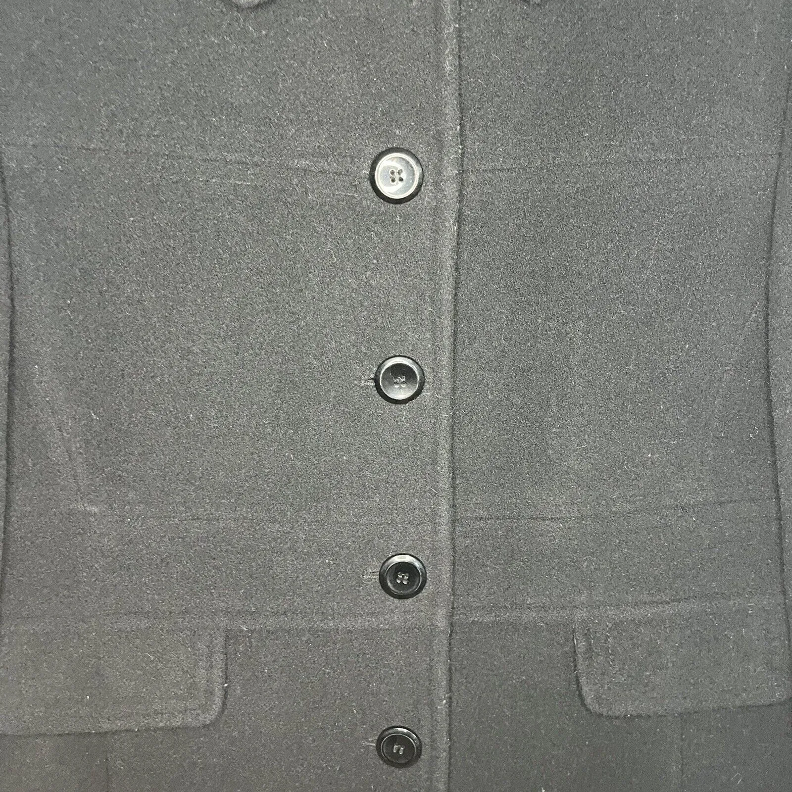 Worthington Long Black PeaCoat Wool Blend Lined Women's Size Large - Image 3