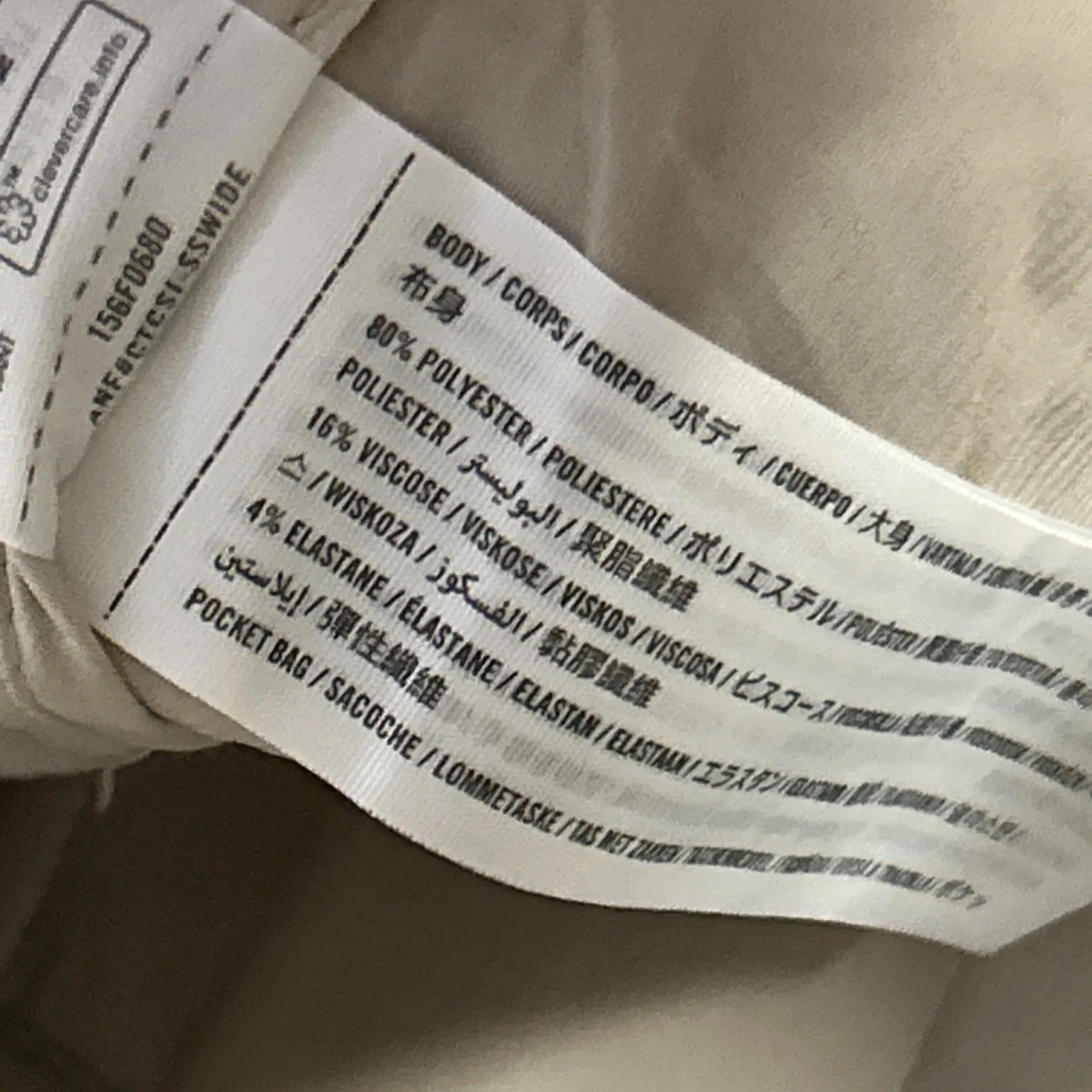 Abercrombie & Fitch Pants Womens 33 Short Sloan Tailored Wide Leg Beige Pockets - Image 4