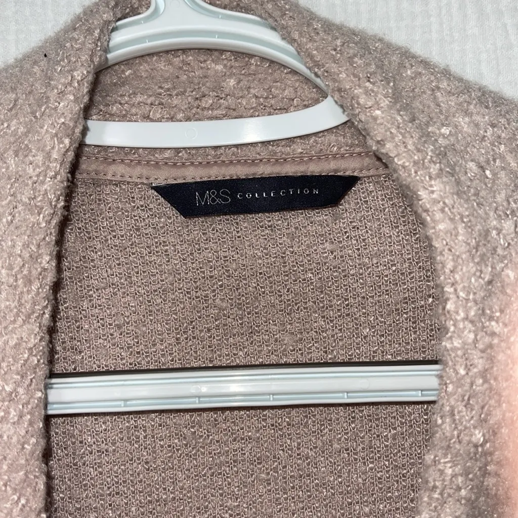 M&S‎ Baby Pink Cardigen Jacket oversized with pockets Size M - Image 4