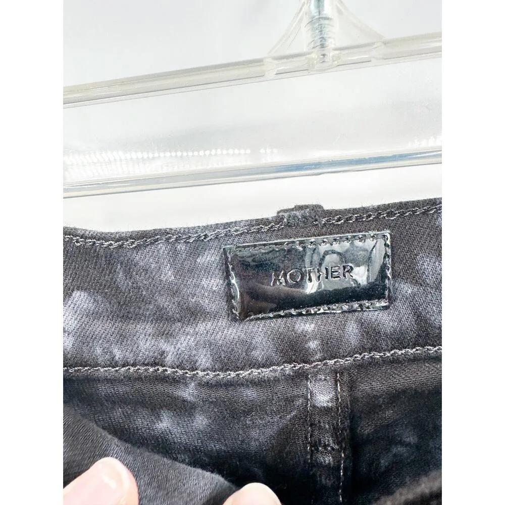 Mother The Super Swooner Tie Dye Ankle Skinny Jeans (Winding Paths) Size 26 Black - Image 6