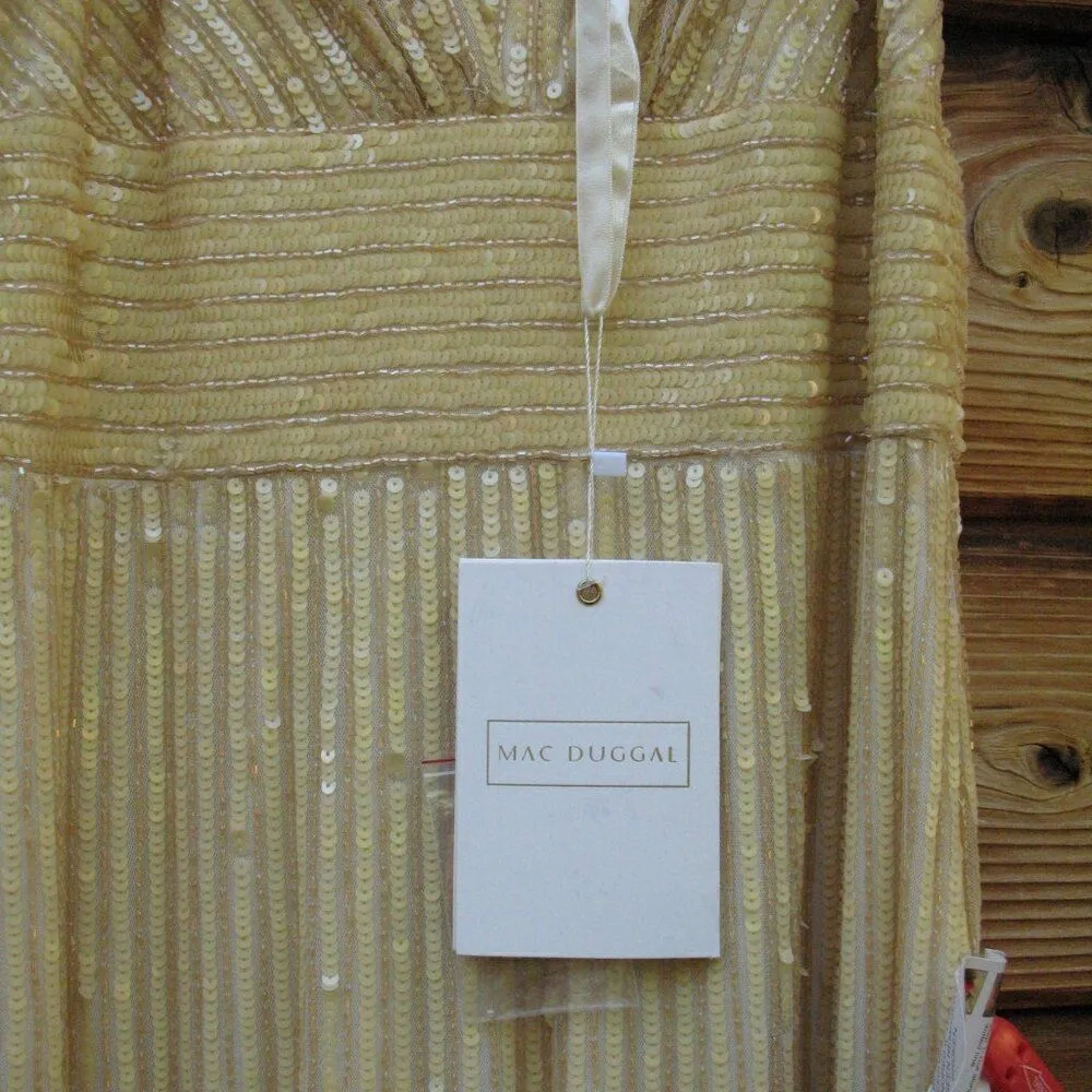 Mac Duggal 5646 Womens EMBELLISHED FLUTTER CAP SLEEVE A LINE GOWN Runs Large - Image 13