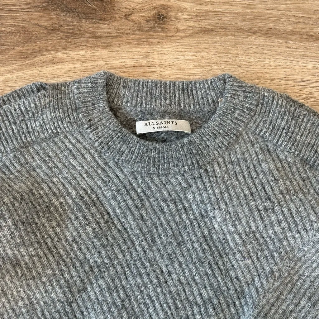 All Saints Terra Open Shoulder Wool Sweater - Image 2