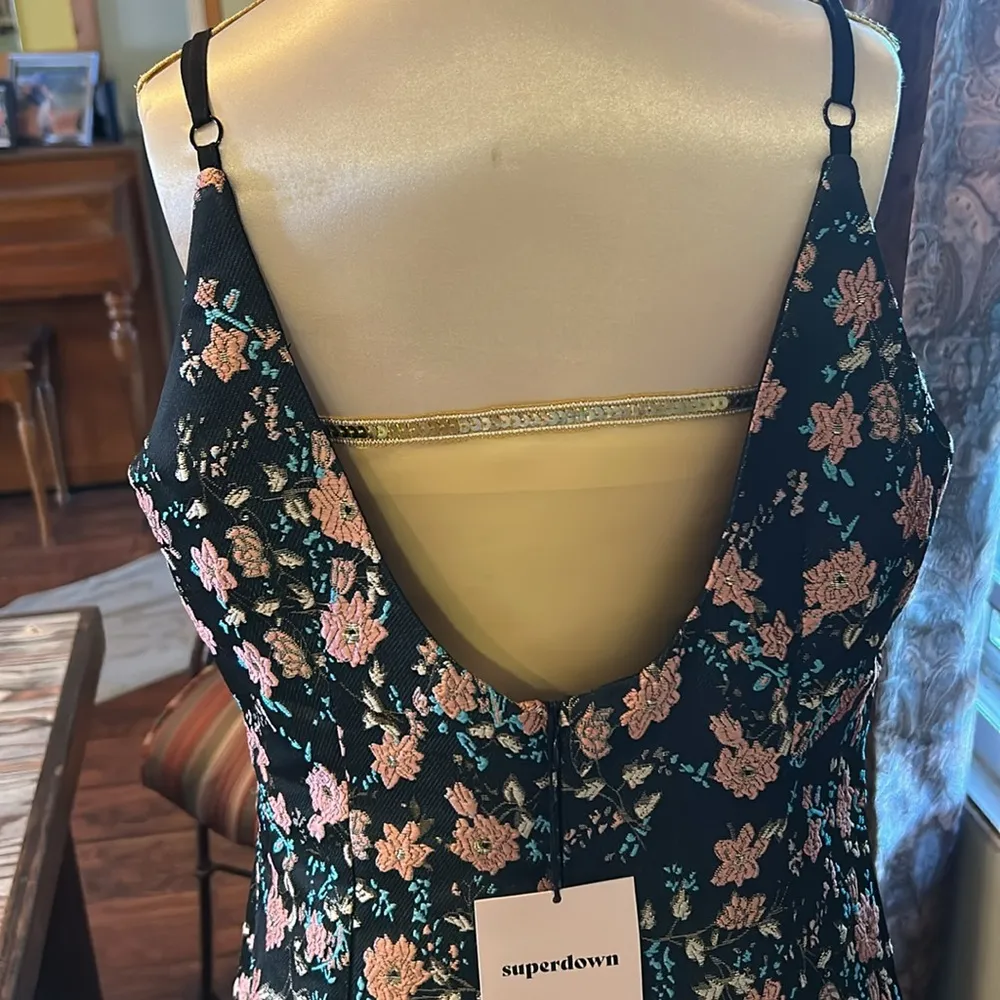 Superdown Black Embroidered Macey Mini Dress. Size Medium. - Image 7