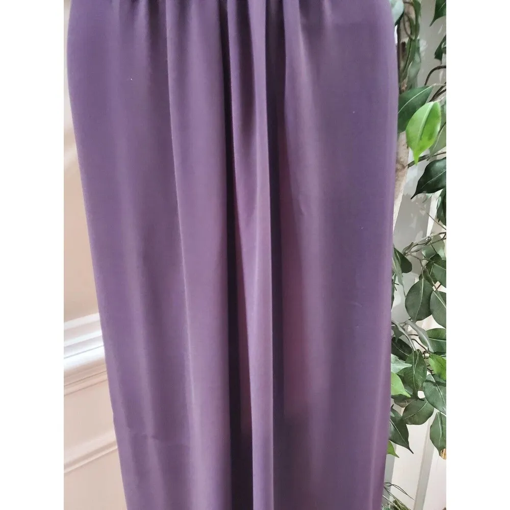 Levkoff Women Purple Polyester V-Neck Sleeveless Formal Long Maxi Dress Size M - Image 5