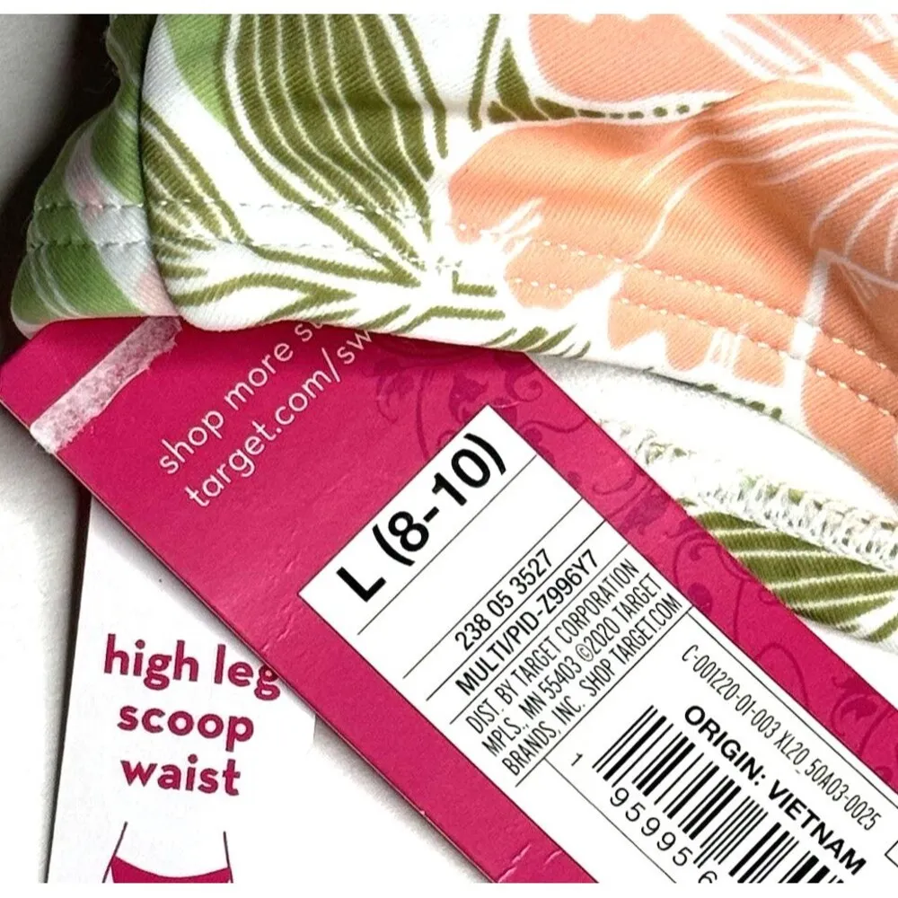 Xhiliration Juniors High Leg Low Waist Floral Tropical Bikini Bottom L 8-10 New! - Image 7