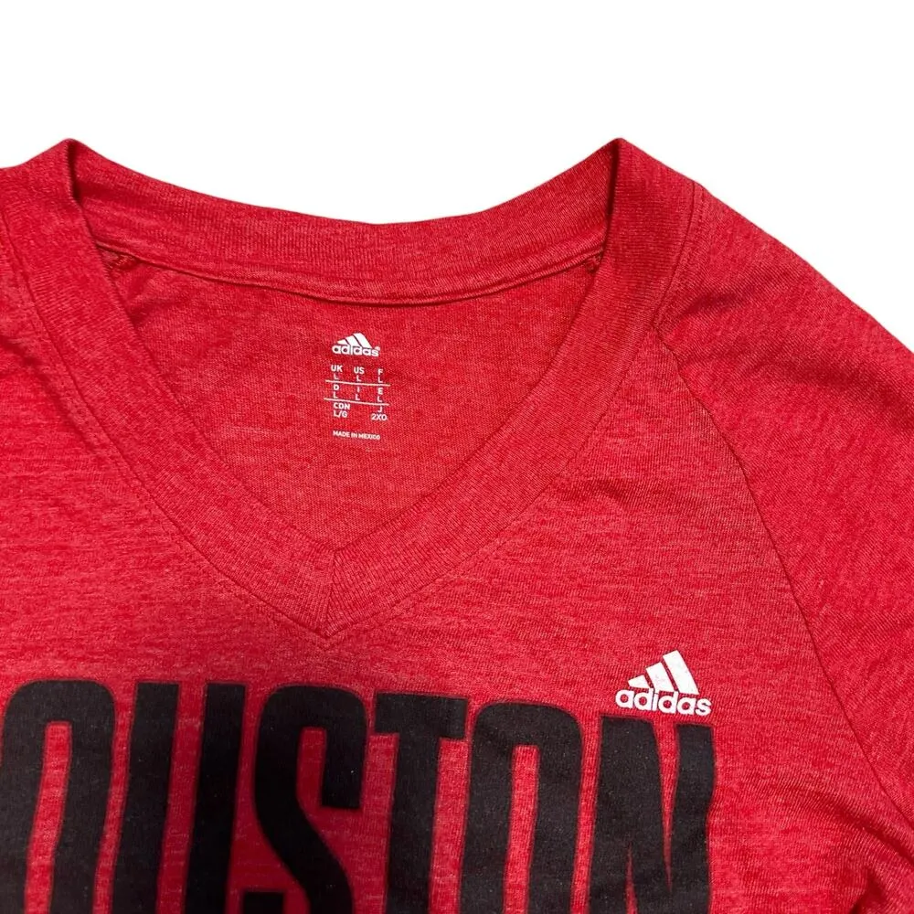 Adidas Houston Rockets Basketball Red T-Shirt Women's Large - Image 2