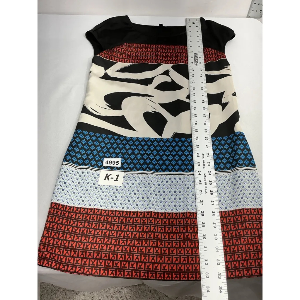 Womans Express Shift Dress XS Multicolor Lined Cap Sleeves - Image 6