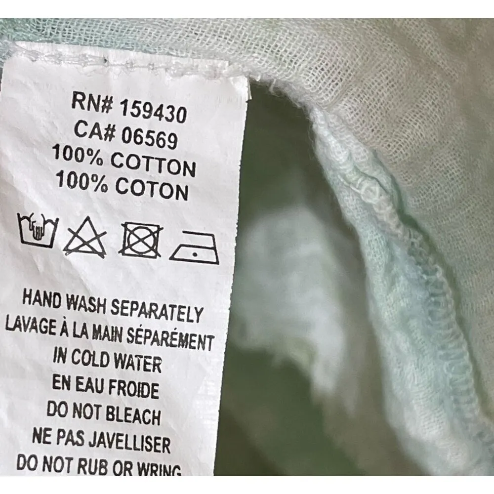 Elan Ruffle Mini Skirt Tiered Aloe Green Tie-Dye Elastic Waist Size S Small - Image 4