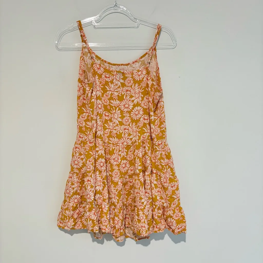 Wild Fable Floral Tiered Babydoll dress yellow red‎ size large - Image 2