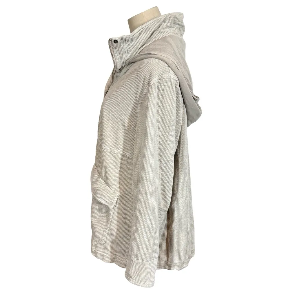 Free People Starla Trapeze Corduroy Cord Hooded Shirt Jacket Barn Coat - Image 8