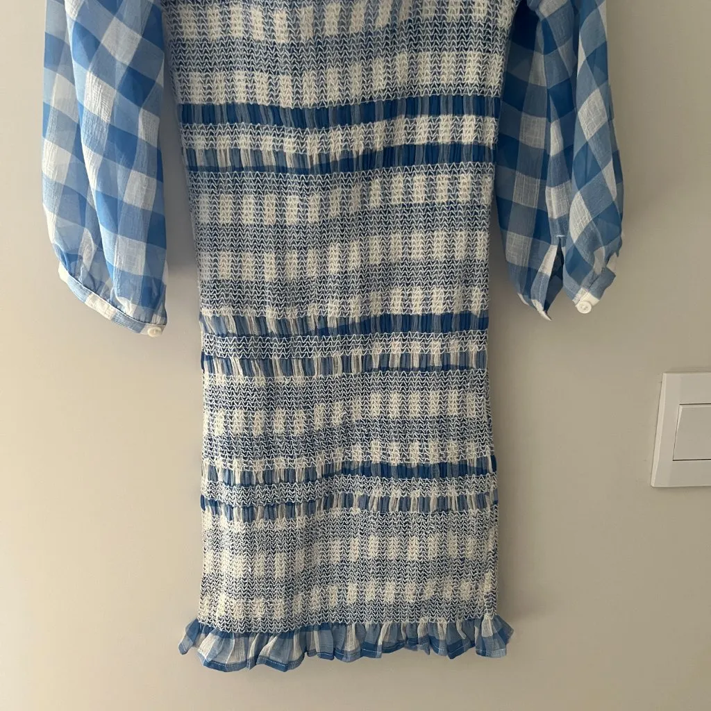 Capulet blue and white gingham dress size small - Image 8