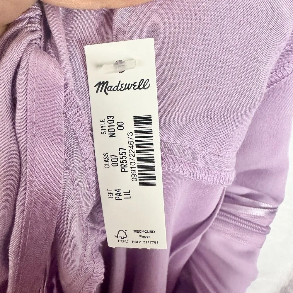 Square Neck Midi Dress Size 00 NWT Lilac Purple Slip Dress Satin Fairy - Image 10