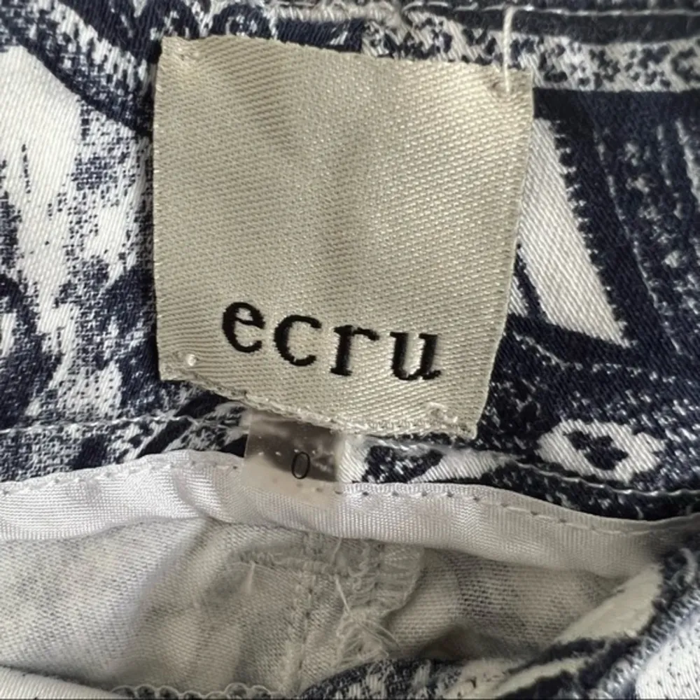 Ecru Paisley Print Cropped Lightweight Ankle Pant Size 0 - Image 4