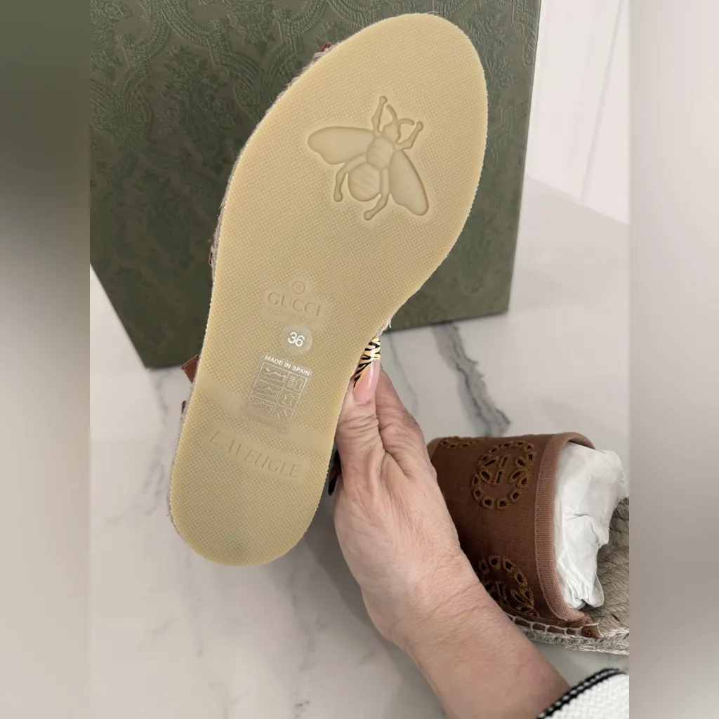 Gucci Interlocking GG Wedge Espadrilles - Image 6
