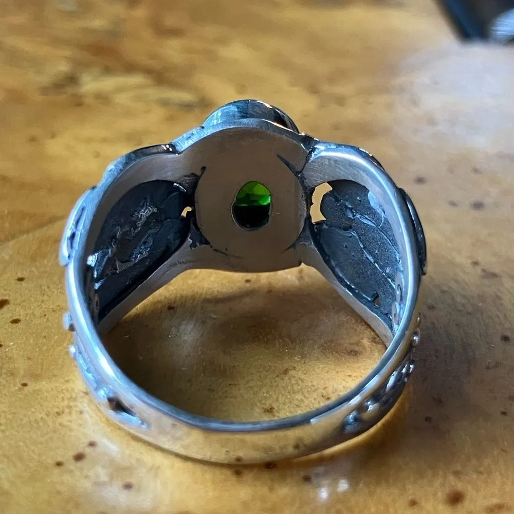 Natural Chrome Diopside Sterling Silver Butterfly Ring Size 6 - Image 5