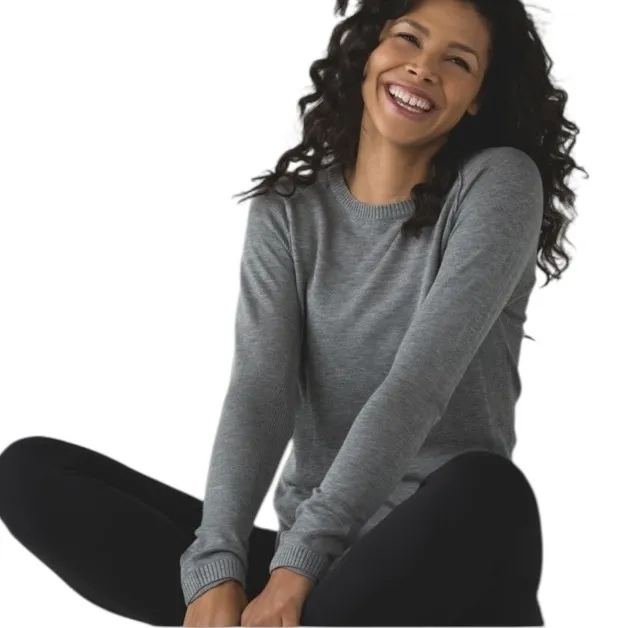 Lululemon Sunshine Coast Long Sleeve Heathered Medium Grey Size 4 - Image 12