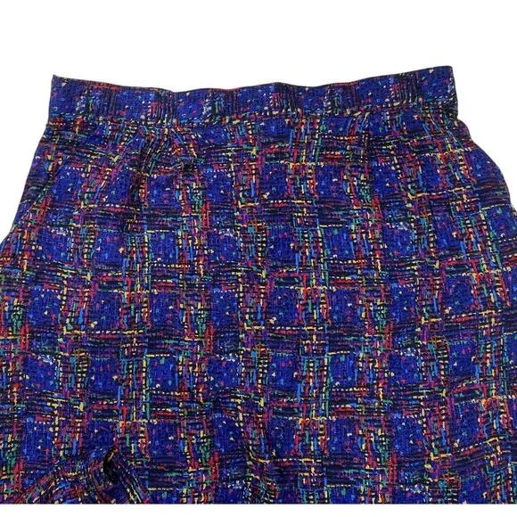 Requirements Vintage 90s Blue Matrix Pattern Straight Pencil Skirt Multi - 16 - Image 9