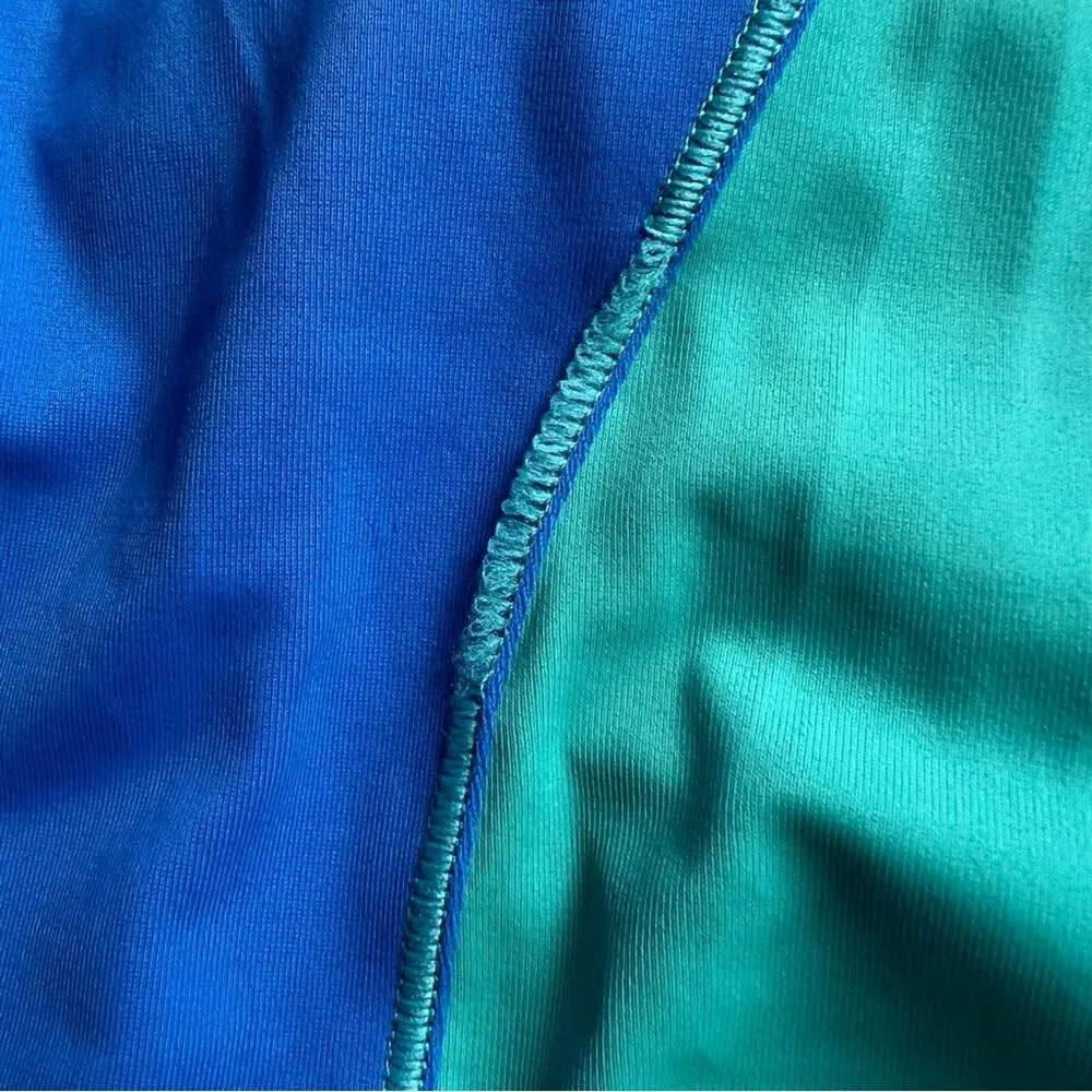 Nike Women's Athletic One Piece Swimsuit Blue and Green Cut Out Back Sz L - Image 12