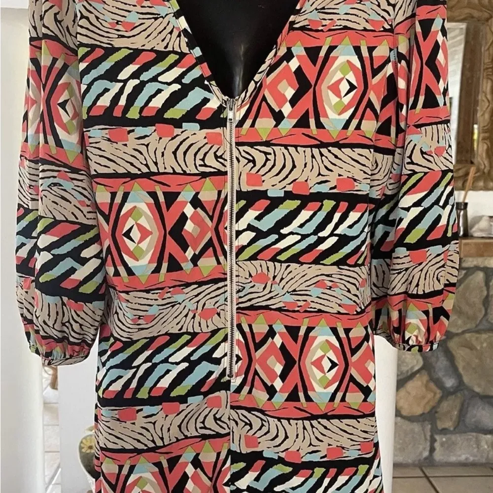 Varga shift midi boho dress balloon sleeve size L Size L - Image 4