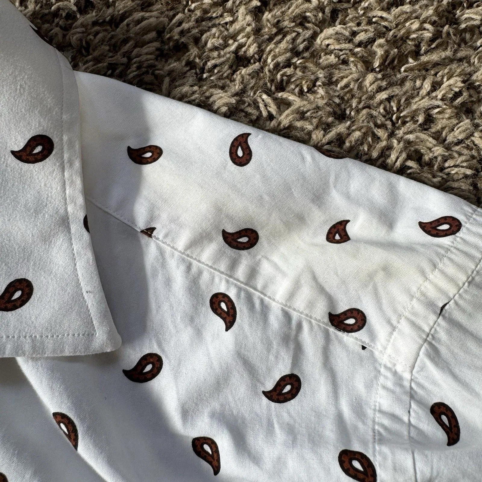 Etro Spa Shirt Womens 39 Paisley Button Down Cotton Designer Classic Italy Brown Size 8 - Image 7