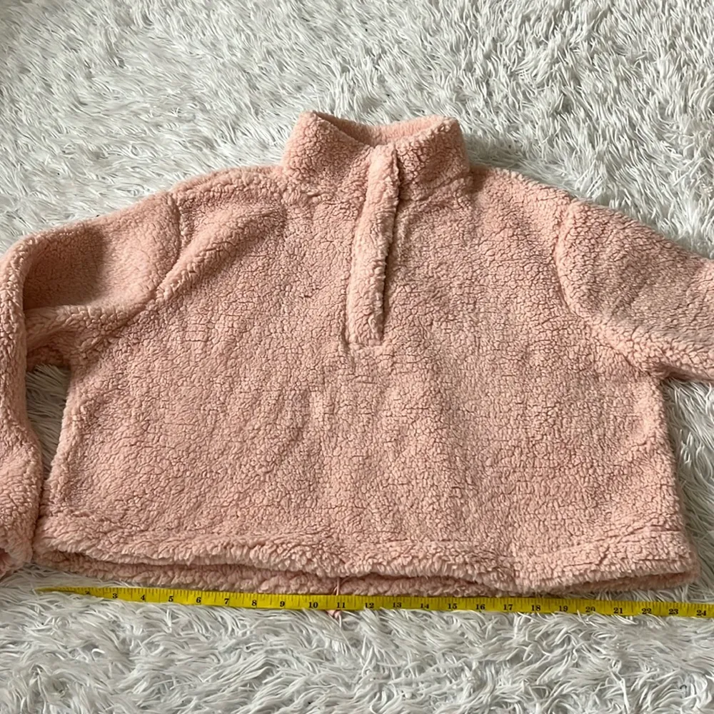 New Double Zero Women’s blush Sherpa Snap pullover sweatshirt size Large - Image 7