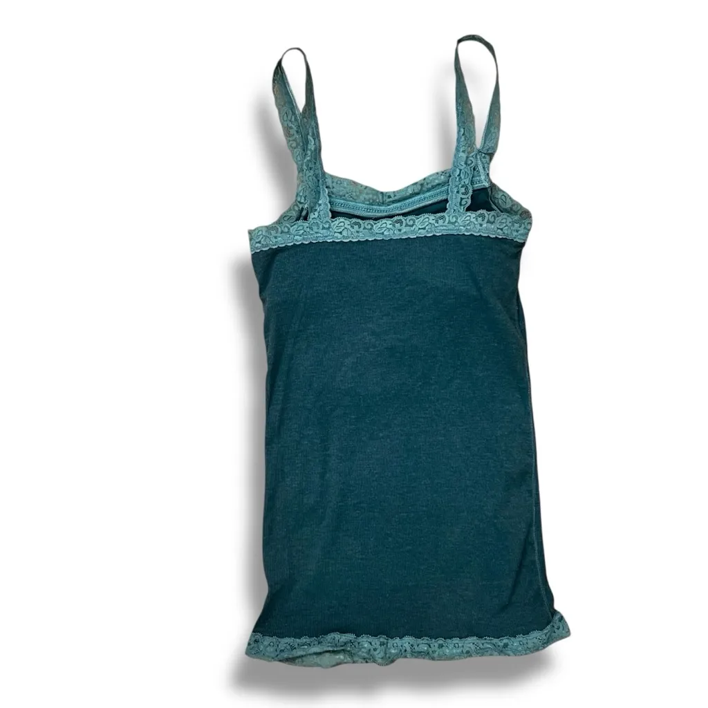 VTG 00s American Eagle Womens Lace Trim Y2K Cami Sz S Elena Gilbert Preppy A-6 - Image 2