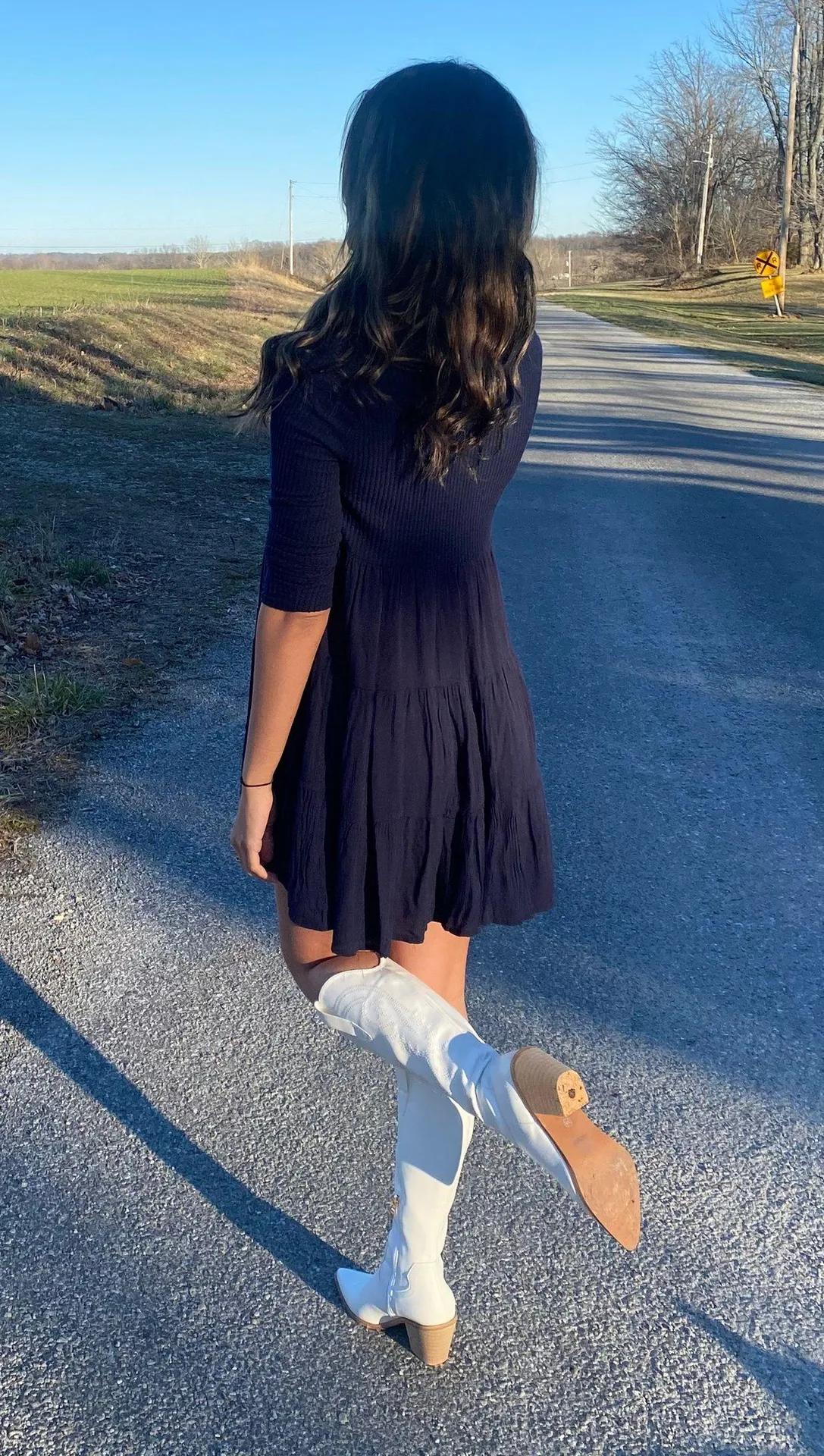 White Cowboy Boots Size 6 - Image 2