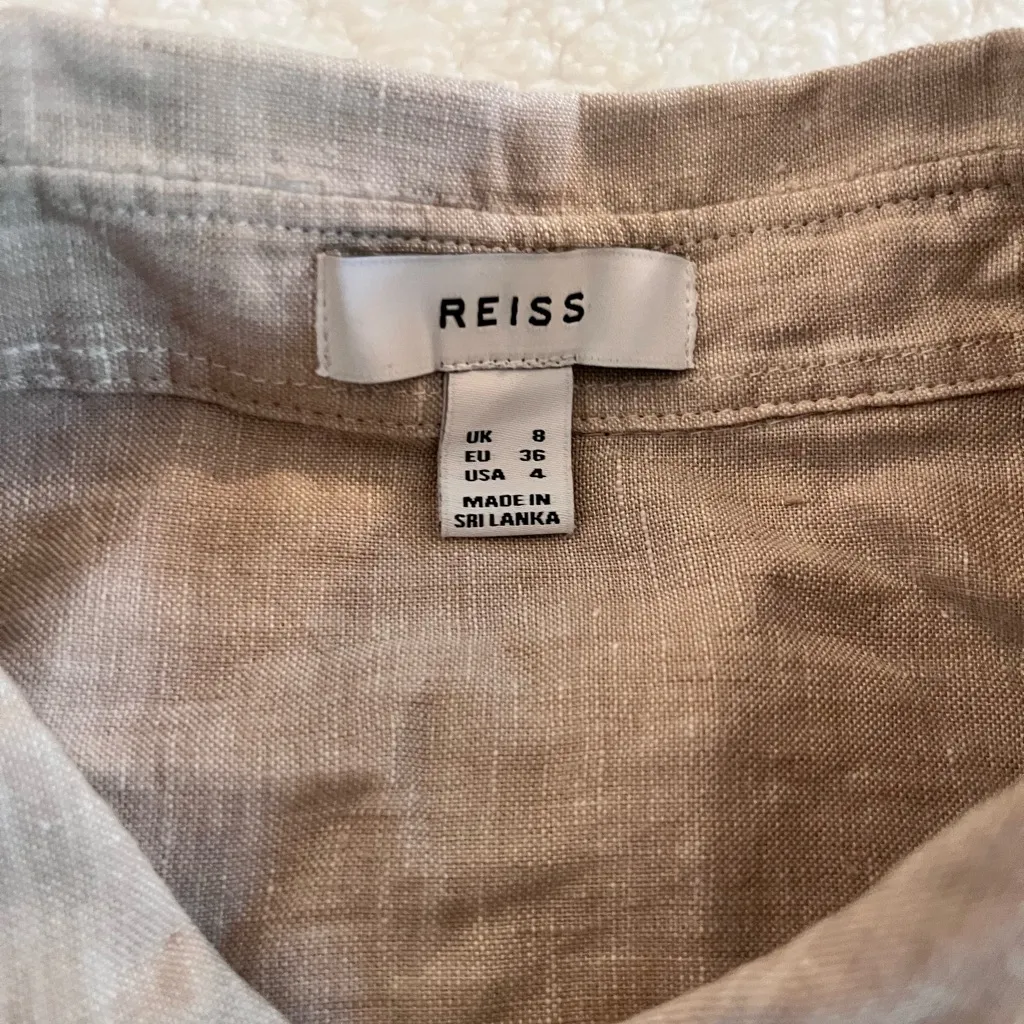 Reiss Light Brown Linen Shirt - Image 3