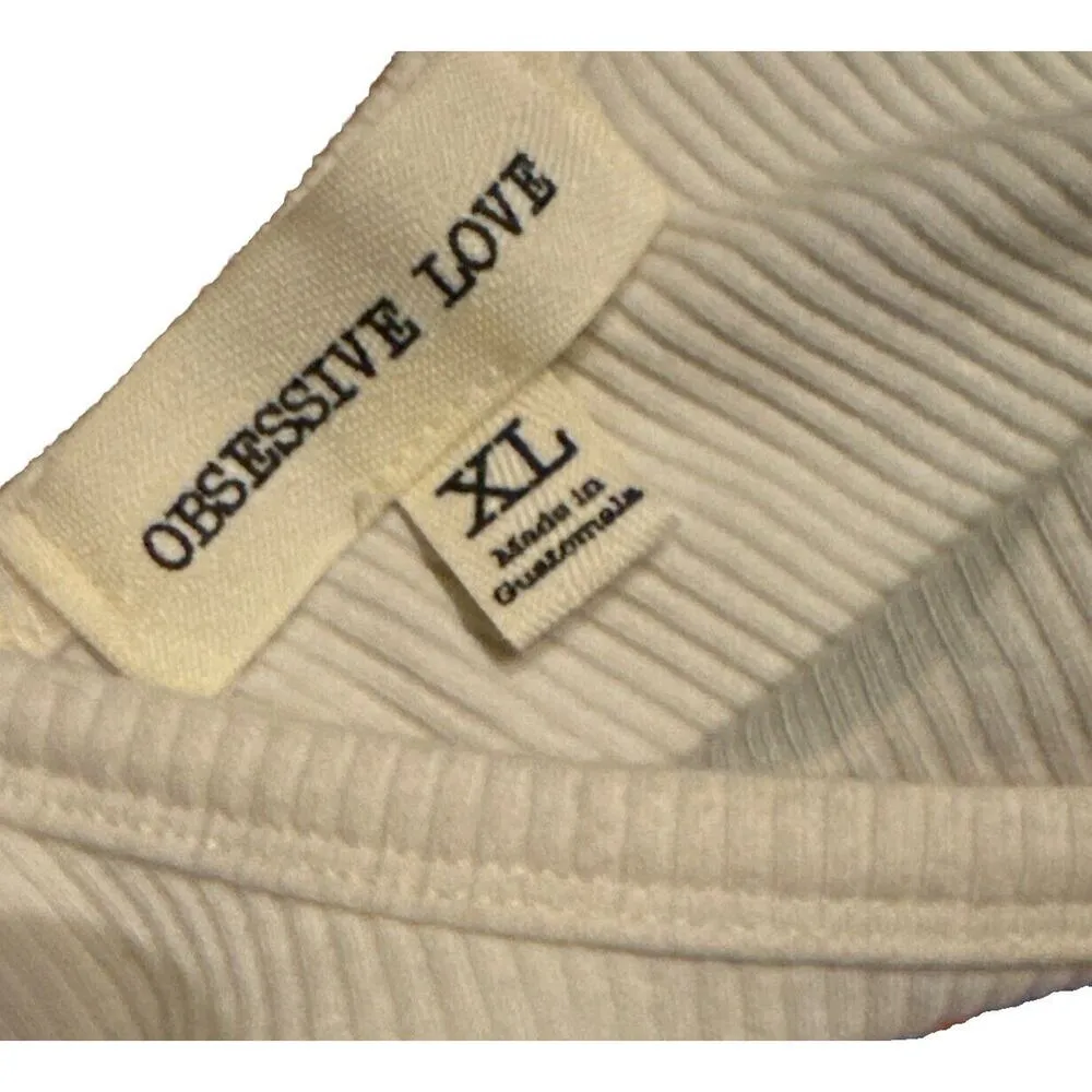 Malibu California Spell Out Cropped Top Obsessive Love Tank Women’s Ribbed Beach - Image 4