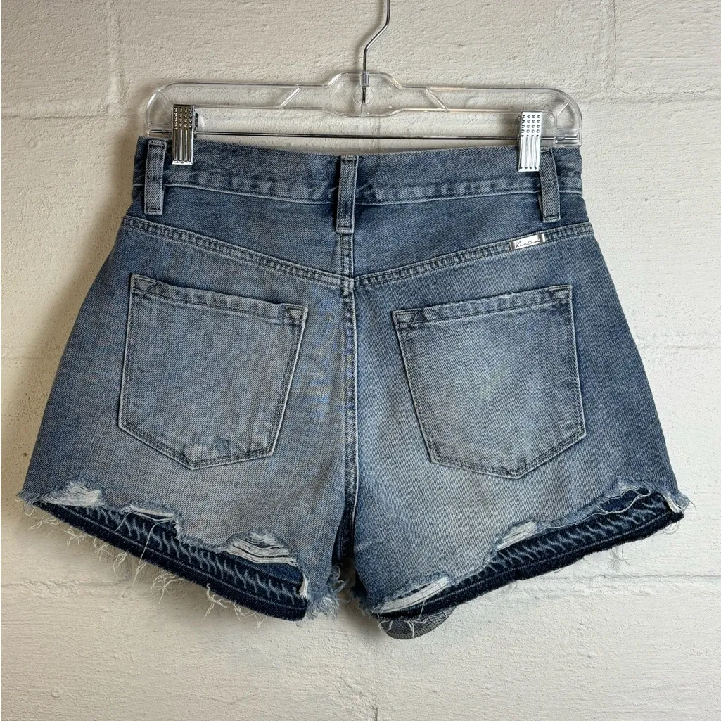 Kancan Woman’s Denim Trendy Chic Preppy High Waisted Short Shorts Size 5 / 26 Blue - Image 5